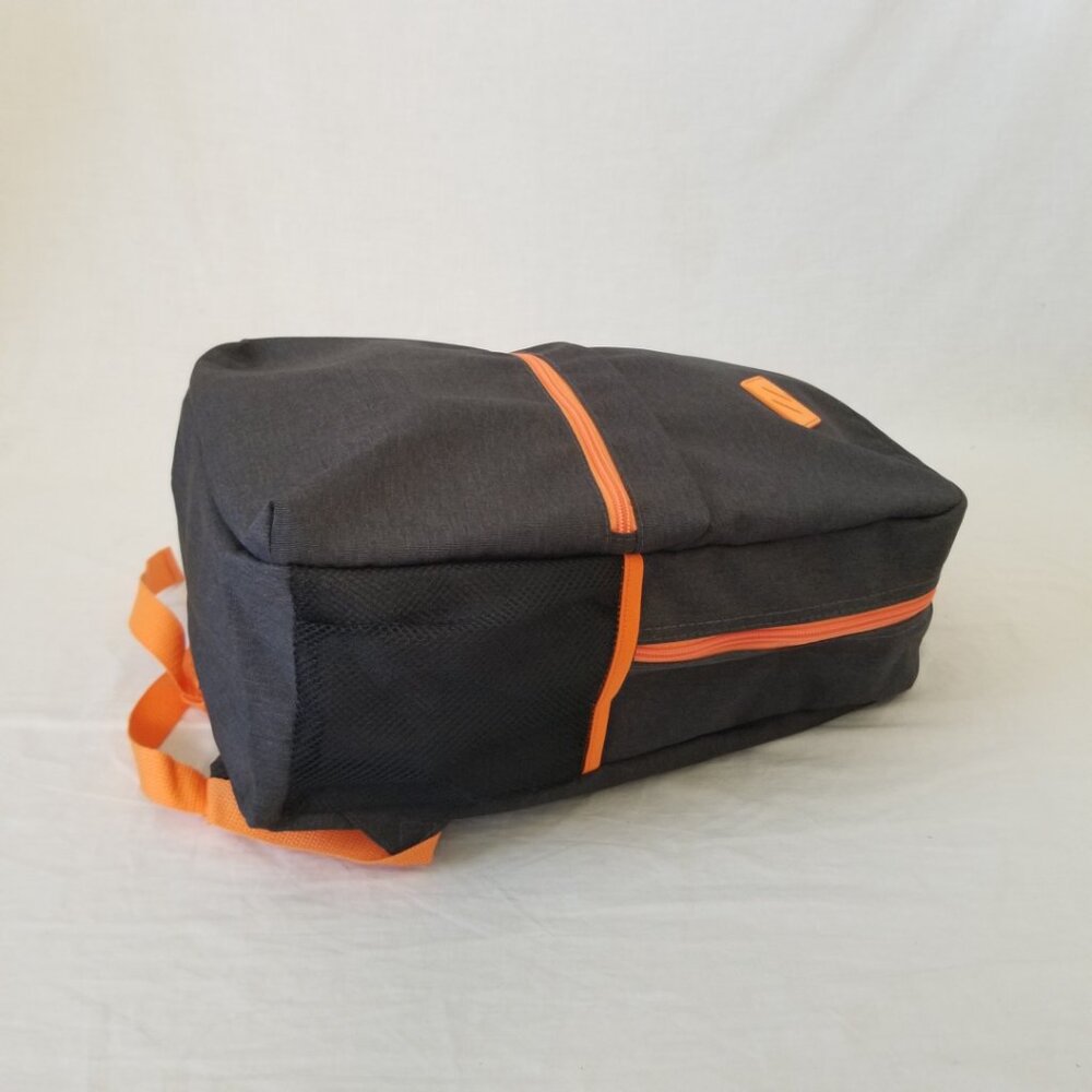 New! Lightweight Black & Orange Basic Backpack W/… - image 8
